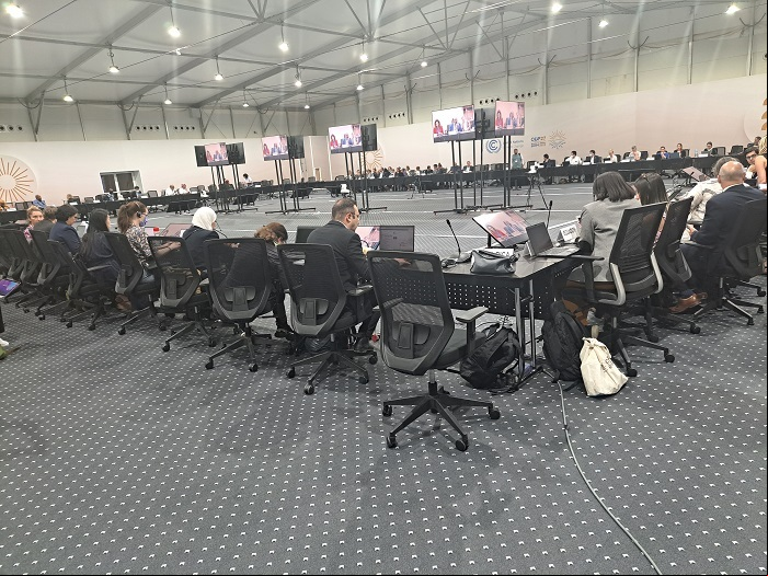 Uma das salas de negociações da COP-27
