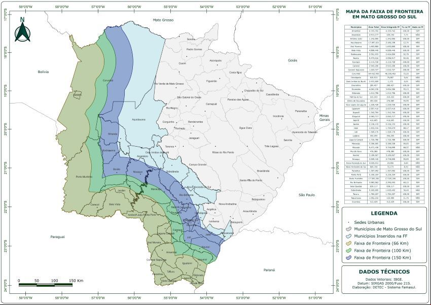 Mapa Faixa de Fronteira MS 2